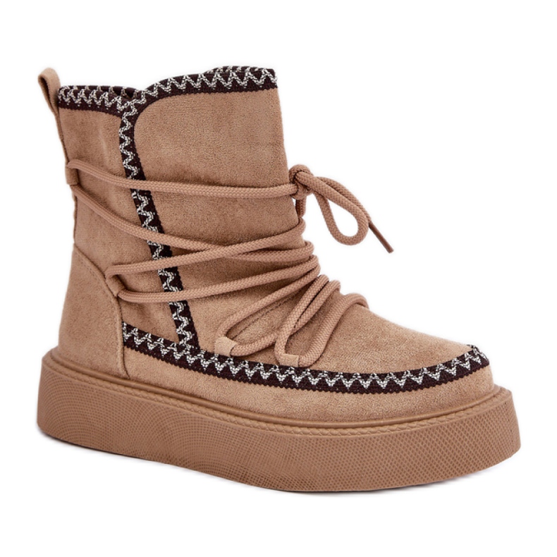 Women's Insulated Snow Boots MD1094-8 beige brown Women's Insulated Snow Boots MD1094-8 beige brown