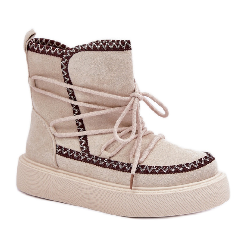Women's Insulated Snow Boots MD1094-7, light beige
