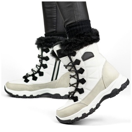 High, insulated snow boots, sports winter, insulated boots, thickly insulated women's boots white
