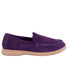Soft, purple women's moccasins