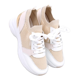 Women's platform sneakers, beige