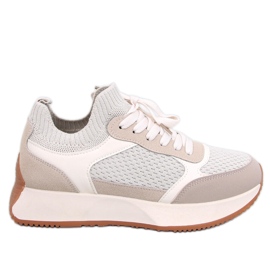 Women's beige sock sports shoes