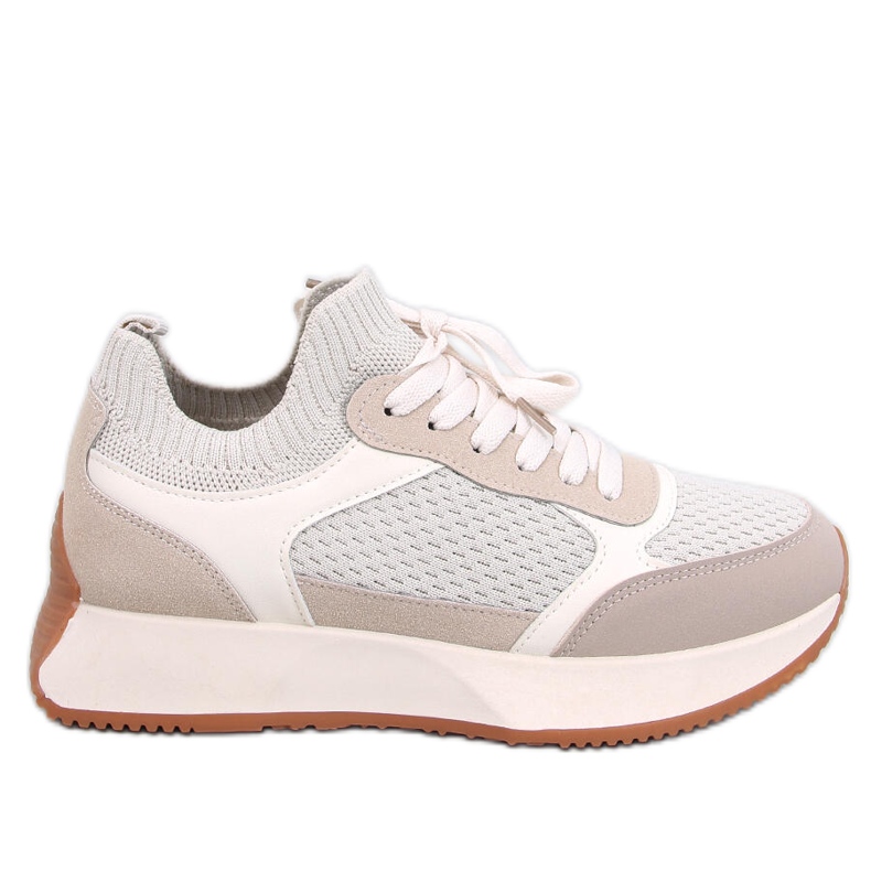 Women's beige sock sports shoes