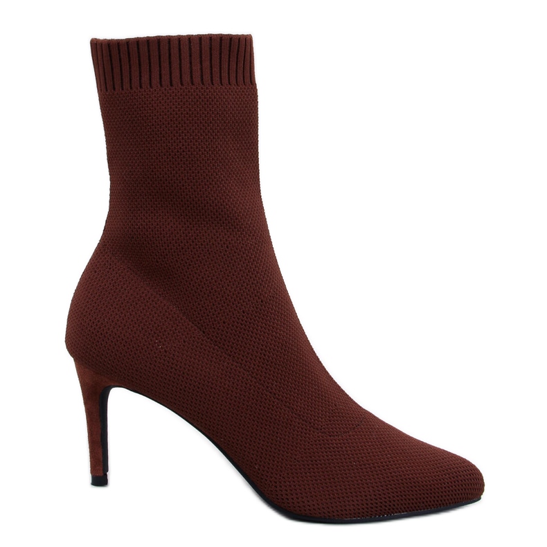 Women's sock stiletto boots brown