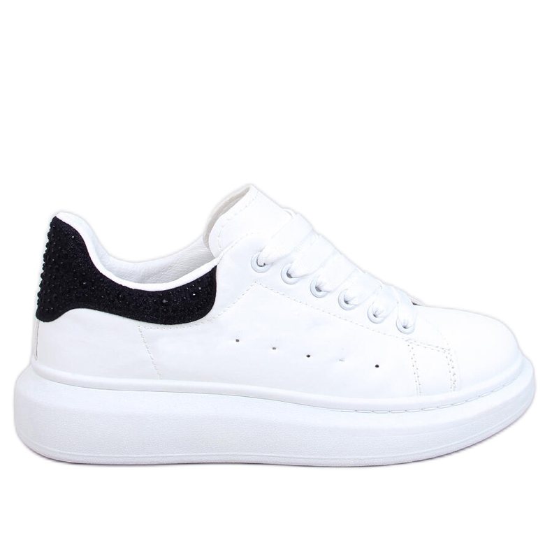 White and black platform sneakers