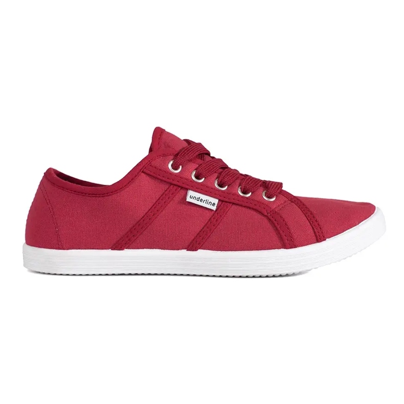 Red low-top women's sneakers