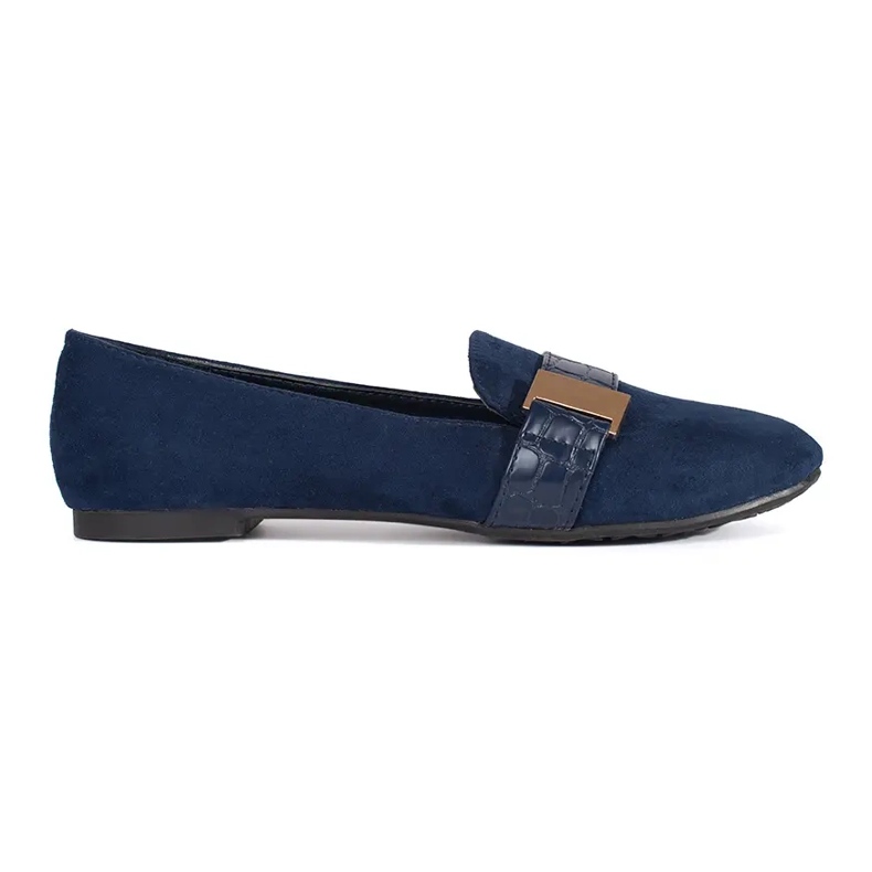 Navy blue suede ballet flats with a buckle Navy blue suede ballet flats with a buckle