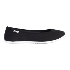 Women's black fabric ballet flats