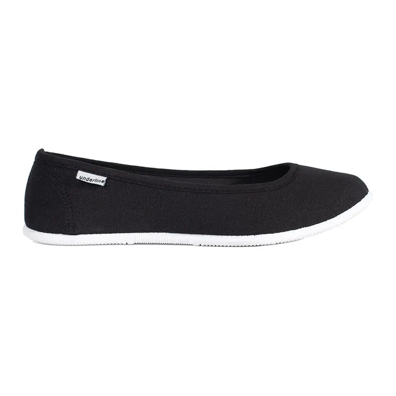Women's black fabric ballet flats