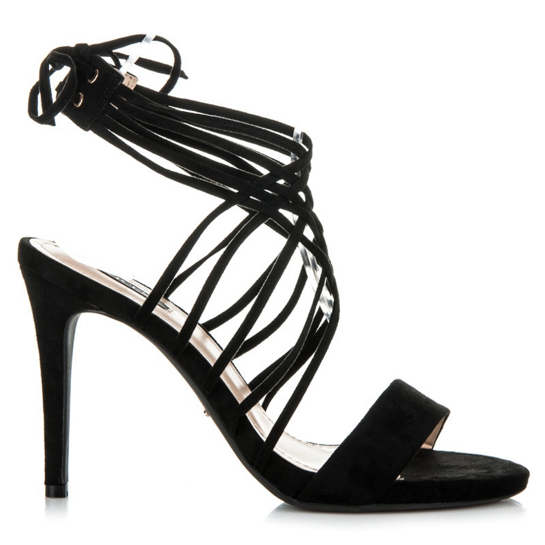 Vices Suede High Heels With Binding black