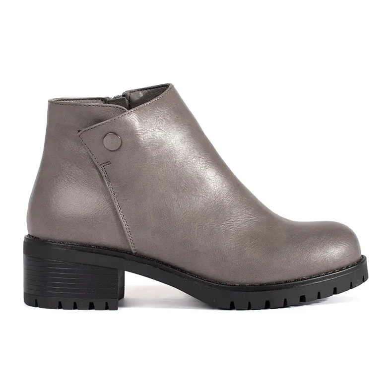 Gray eco-leather boots. Insulated grey