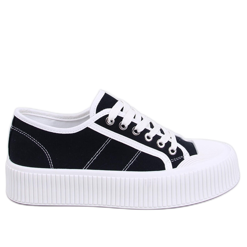 Women's black platform sneakers