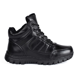 Black men's insulated winter boots