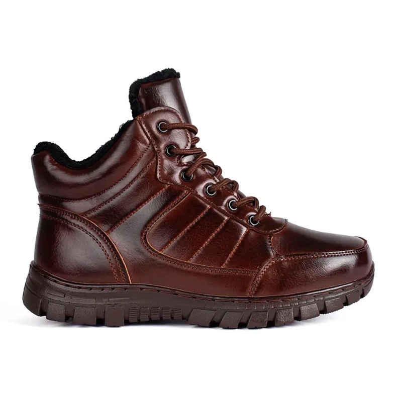 Brown men's insulated winter boots