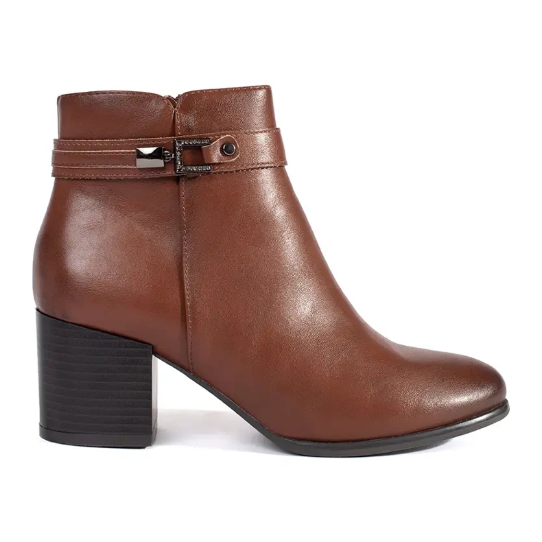 Brown leather women's ankle boots by Sergio Leone