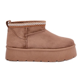 PG2 Platform snow boots with decorative embroidery brown