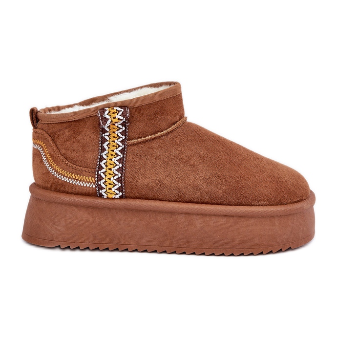 Platform Snow Boots With Camel Pattern brown