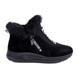 Women's Sneakers Ankle Boots With Fur, Black