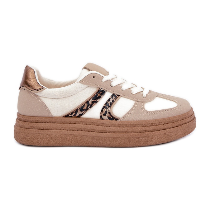 Women's Platform Sneakers, Beige