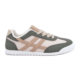 Women's Low Sneakers Sneakers Beige and Green