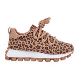 Brown Leopard Sneakers Platform Sports Shoes beige Brown Leopard Sneakers Platform Sports Shoes beige