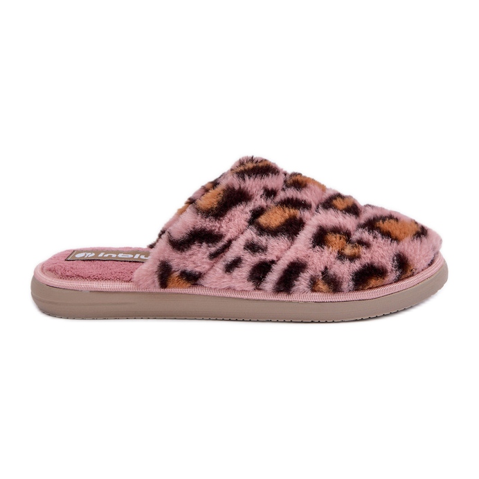 Leopard Women's Fur Slippers Inblu EK000008 Pink