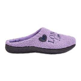 Inblu Purple Women's Sheepskin Slippers With Fur