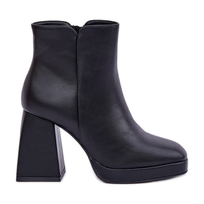 Eco Leather Black High Heel Ankle Boots Eco Leather Black High Heel Ankle Boots