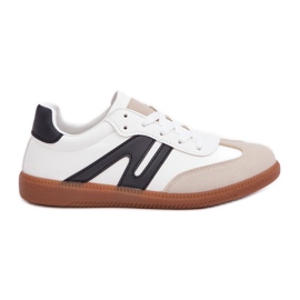 Women's Low Sneakers Made of Eco Leather, White and Black Navidemi Women's Low Sneakers Made of Eco Leather, White and Black Navidemi
