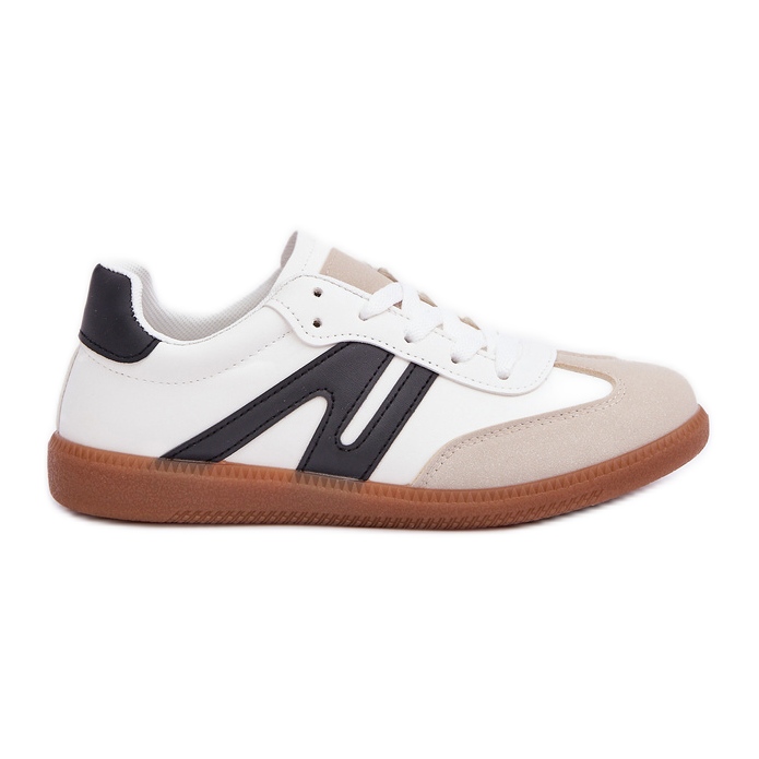 Women's Low Sneakers Made of Eco Leather, White and Black Navidemi
