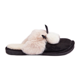 Women's Slippers With Fur, Black