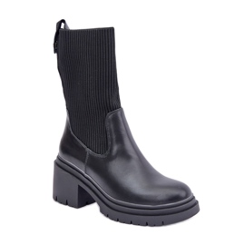 Women's ankle boots with a flexible upper, black