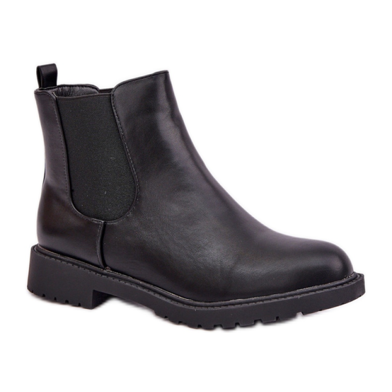 Women's Chelsea boots with a flat heel black
