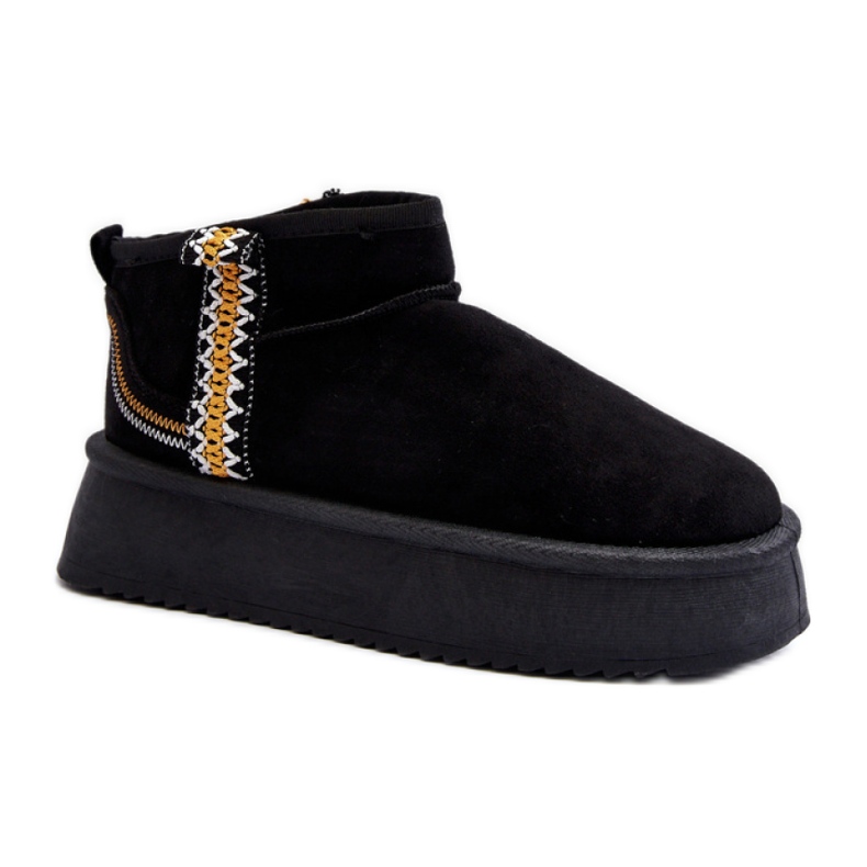 Women's black suede platform snow boots