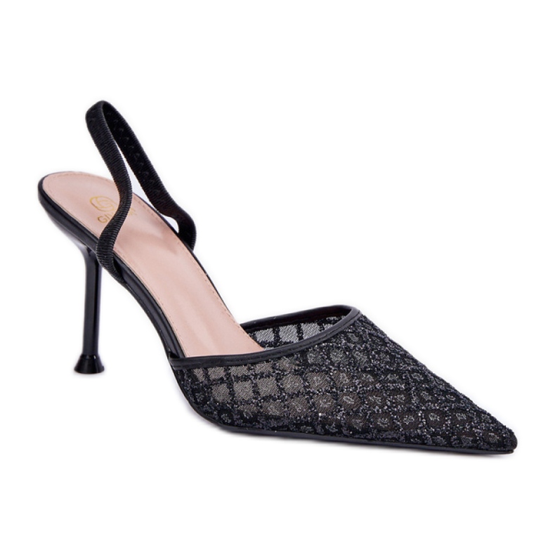 High heels Model Berilae B1639-202 Black Glitter - Step in style