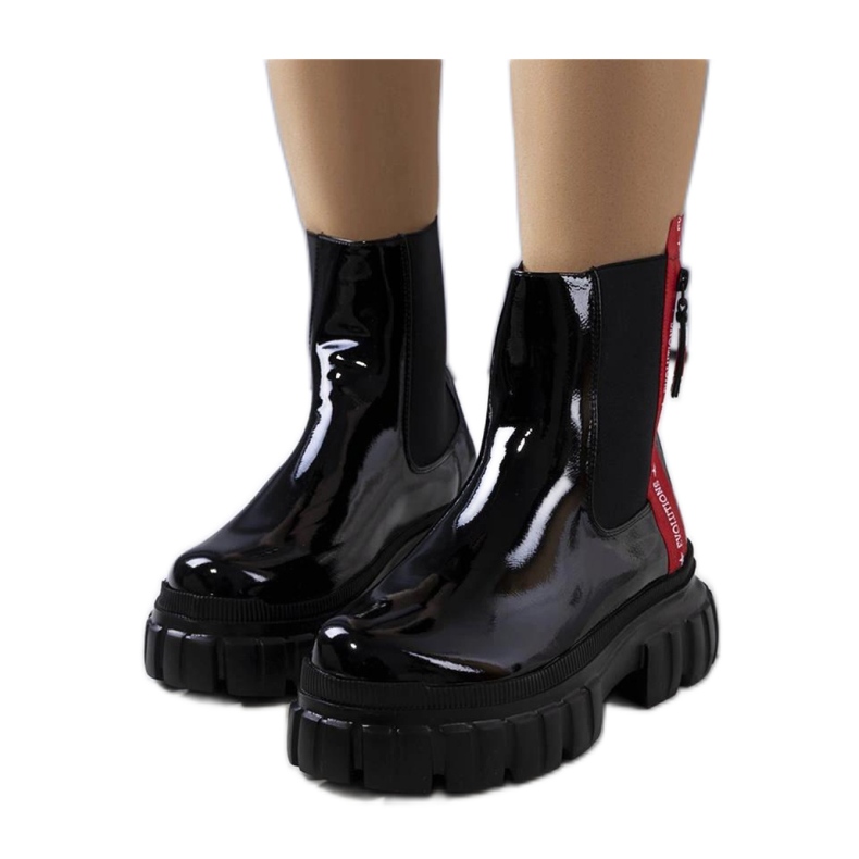 Black patent ankle boots by Casta - Solea