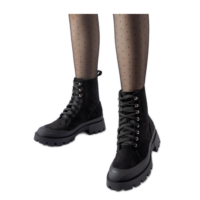 Black eco-suede ankle boots by Orson - Solea
