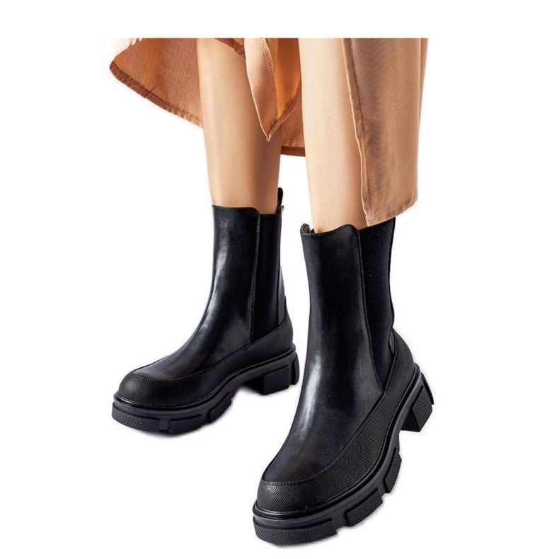 Black ankle boots with elastic upper Faisal - Solea