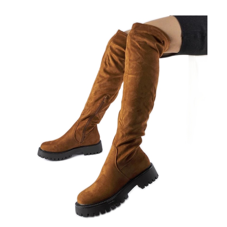 Long brown boots with massive sole Kossuth - Solea