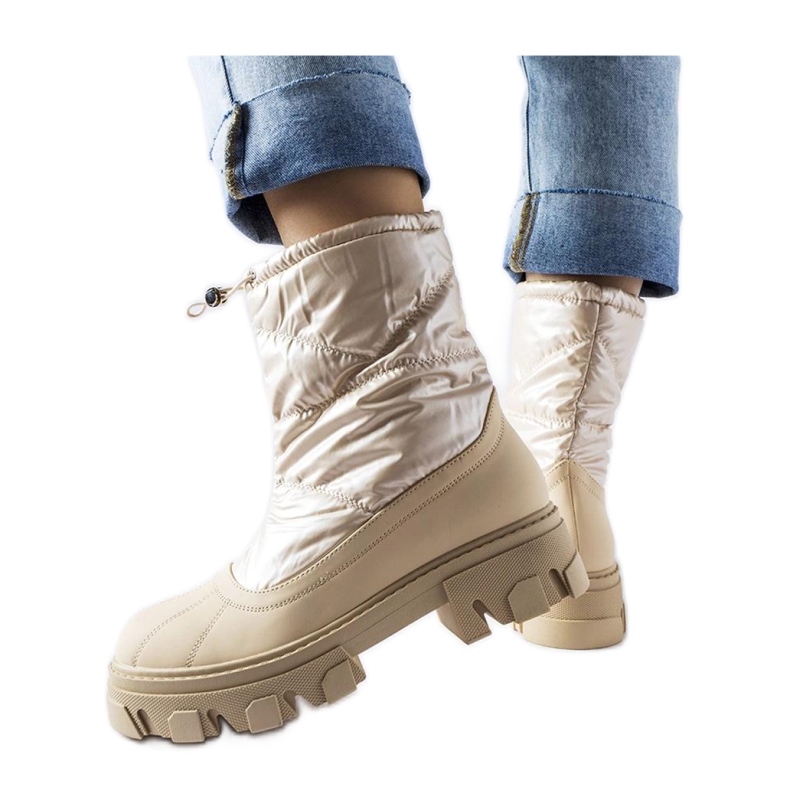 Beige snow boots with Cendrillon cuff - Solea