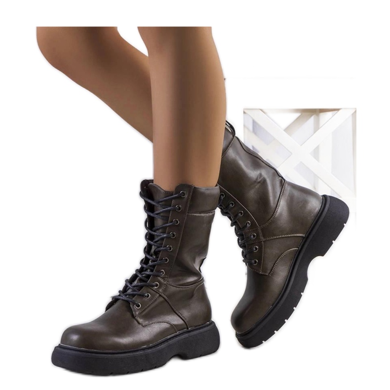 Green women's boots by Costel - Solea