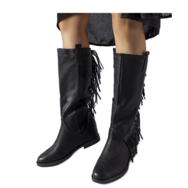 Black Giorgia - Solea covered wedge boots