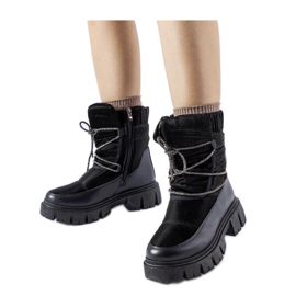 Black snow boots with zircons Pettenasco - Solea