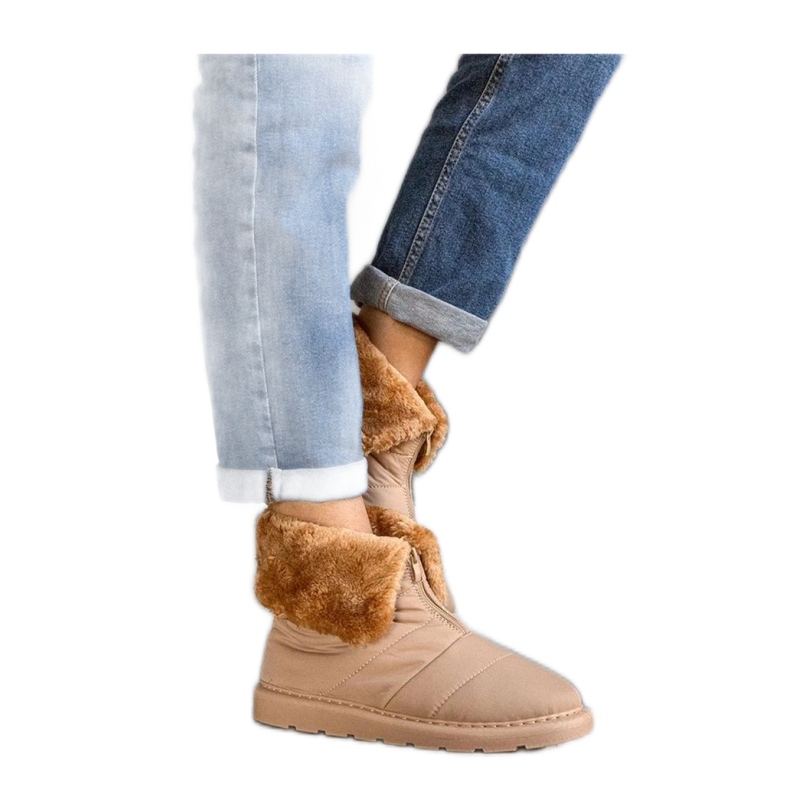 Beige insulated snow boots with a collar Edidda - Solea