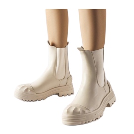 Beige insulated massive ankle boots by Albanese - Solea