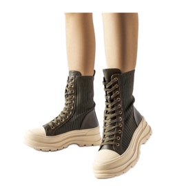 Dark green ankle boots with light thick sole Vitto - Solea