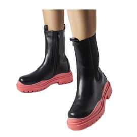 Black boots with a colored sole Black boots with a colored sole