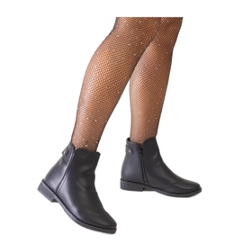 Black classic ankle boots made of eco-leather