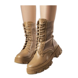 Beige sneakers with a flexible upper