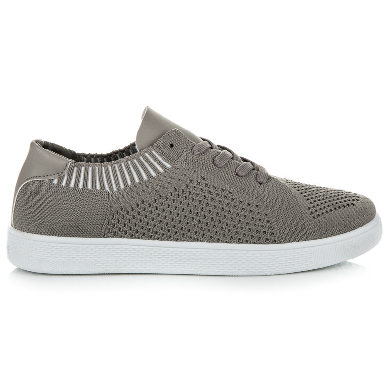 Ideal Shoes Women's textile sneakers grey Ideal Shoes Women's textile sneakers grey